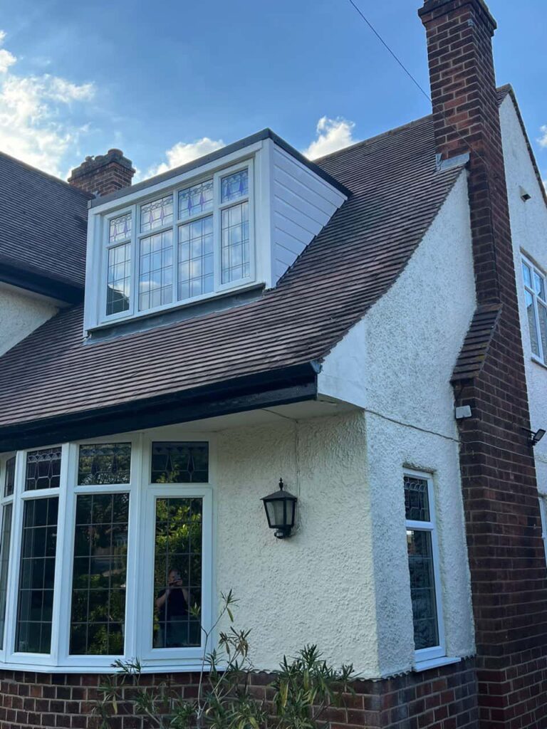 This is a photo of a dormer window which has just had some repairs carried out where the roof and the dormer meet. Works carried out by LS Roofing Furze Platt